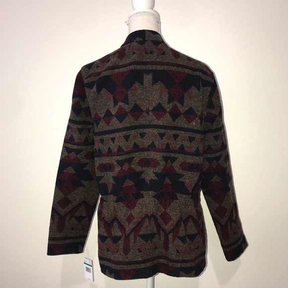 Vintage America Woven Open Front Jacket Large NWT - Picture 2 of 4